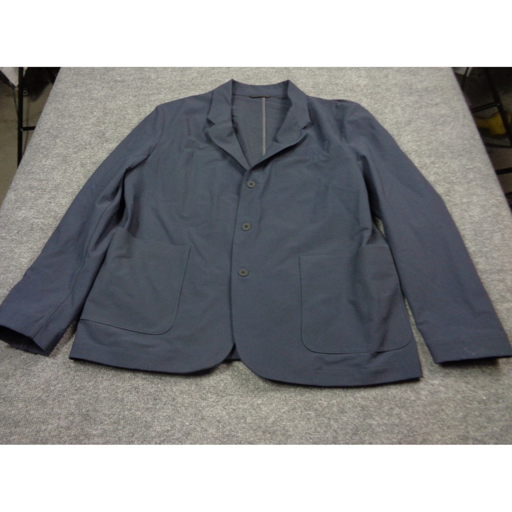 Proof 72 Hour Blazer Jacket Mens XL Blue Merino Wool Blend Modern